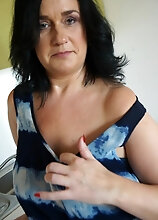 Mature Housewife Ria Black Gets Naked On The Kitchen Counter.