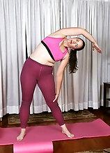 Sexy Mature Pink Doing Yoga