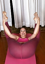 Sexy Mature Pink Doing Yoga